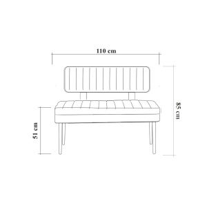 Bancheta tip scaun lat Vina Verde 90x39x40 cm - Img 5