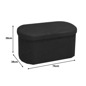 Bancuta hol cufar cu depozitare Ottoman Otto boucle Gri inchis 76x38x38 cm - Img 2