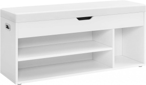 Bancuta hol cufar cu depozitare, Vasagle, Alb, 100x30x44 cm - Img 2