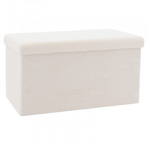 Bancuta hol cufar cu spatiu de depozitare Forward material textil boucle ivory 76.5x38x37.5cm