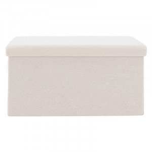 Bancuta hol cufar cu spatiu de depozitare Forward material textil boucle ivory 76.5x38x37.5cm - Img 2