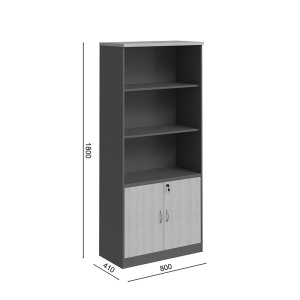 Biblioteca Fesialo, Antracit, 80x40x180 cm - Img 8