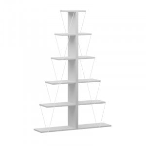 Biblioteca mini Tars alb 130x22x146cm