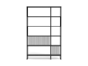 Biblioteca Strington, Negru, 185x120x35 cm - Img 4
