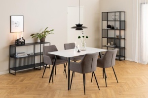 Biblioteca Strington, Negru, 185x85x35 cm