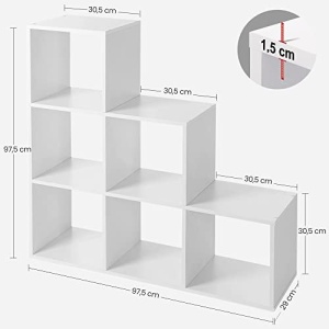 Biblioteca, Vasagle, Alb, 97.5x97.5x29 cm - Img 5