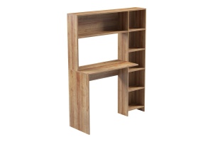 Birou Janson Pakoworld cu bibliotecă, culoare stejar, 113.2x40x141.8 cm - Img 8