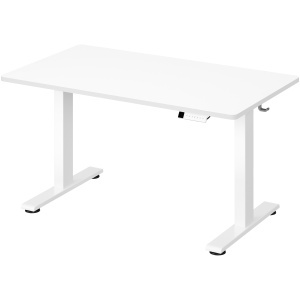 Birou reglabil pe inaltime Songmics, Balok, Alb, 140x80x121 cm
