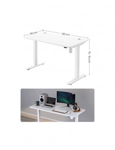 Birou reglabil, Songmics, Ajustabil, Alb, LSD012W01, 120 x 60 x 73/ 114 cm - Img 4