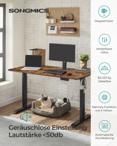 Birou reglabil Songmics Natural 140x70x117 cm - Img 2