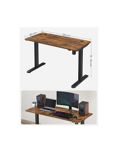 Birou reglabil, Vasagle, 120 x 60 x 114 cm, LSD011B01, Maro Rustic - Img 5