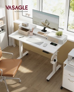Birou reglabil Vasagle Alb 120x60x131.5 cm - Img 2