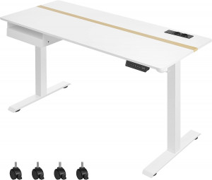 Birou reglabil, Vasagle, Alb, 140×60×72-120 - Img 2