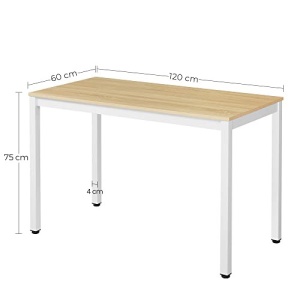 Birou, Vasagle, Lemn-Alb, 120x60x76 cm - Img 7