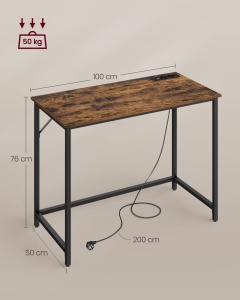 Birou Vasagle Maro 100x50x75.5 cm - Img 6