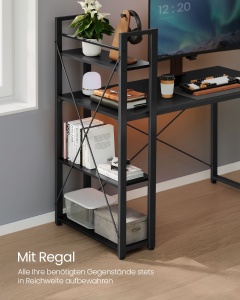 Birou Vasagle Negru 120x119.3x60 cm - Img 3