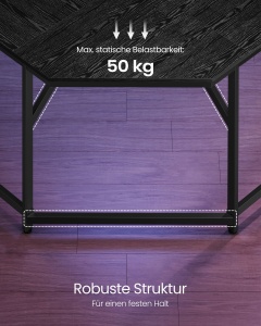 Birou Vasagle Negru 149x149x73.5 cm - Img 6
