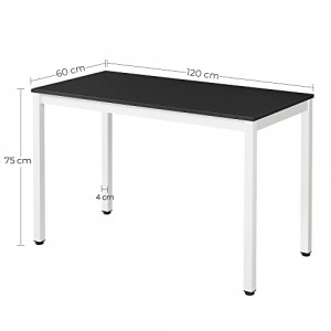 Birou, Vasagle, Negru-Alb, 120x60x76 cm - Img 7
