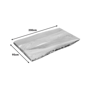 Blat de masa Pozier Natural 200x95x4 cm - Img 2