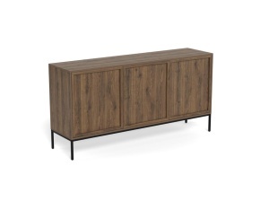 Bufet Palmdale V1, Negru mat, 80x158x40 cm - Img 2