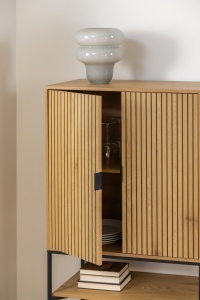 Cabinet Jaipur V1, Natural, 140x80x40 cm - Img 4