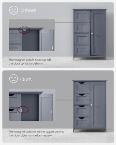Cabinet, Vasagle, Gri, 55x30x81 cm - Img 4