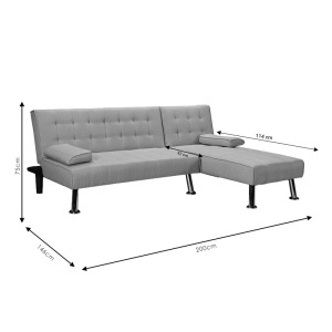 Canapea coltar Brisk Gri inchis 200x146x75 cm - Img 6