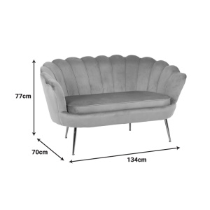 Canapea cu 2 locuri Daimon Verde deschis 134x70x77 cm - Img 6