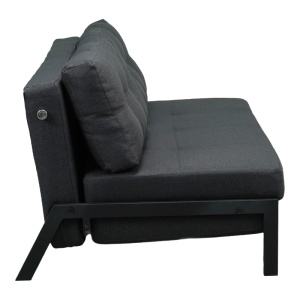 Canapea extensibila 2 locuri, Fancy, Gri inchis, 150x92x77 cm - Img 5
