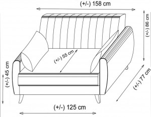 Canapea extensibila 2 locuri Nabulsi Gri 127x46 cm - Img 8