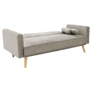 Canapea extensibila 3 locuri Success catifea gri 190x80x84 cm - Img 2