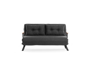 Canapea extensibilă cu 2 locuri Sando Gri inchis 175x133x41 cm - Img 12