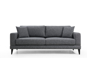 Canapea extensibilă cu 3 locuri Nordic Gri inchis 210x90x85 cm - Img 2