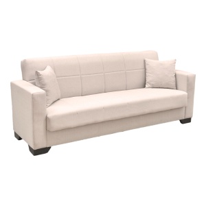 Canapea extensibila cu spatiu de depozitare Vox, Bej, 180x75x85 cm - Img 2