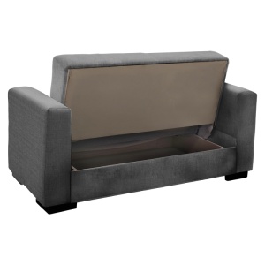 Canapea extensibila cu spatiu de depozitare Vox, Gri/Negru, 180x75x85 cm - Img 6