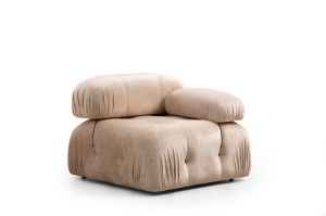 Canapea modulara 3 locuri Bubble Crem 288x95x75 cm - Img 3