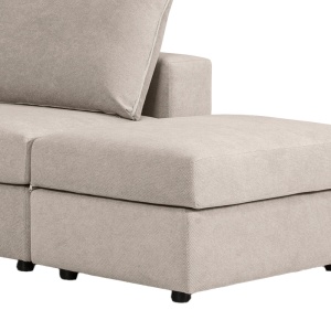 Canapea reversibila London tesatura gri-bej cu perne gri deschis 296x246x95 cm - Img 6