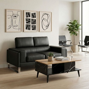 Canapea Shea 2 Locuri Negru 158x80x87 cm