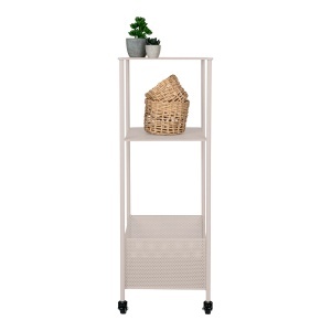 Carucior metalic mobil Torres, Bej, 35x35x100 cm