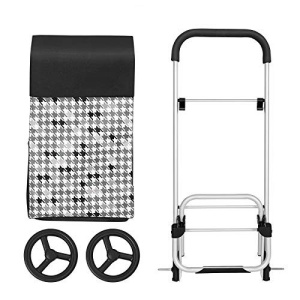 Carucior pentru cumparaturi, Songmics, Negru, 47x33x97 cm - Img 7