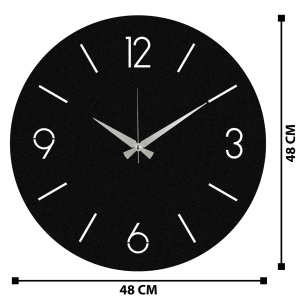 Ceas de perete decorativ din metal Trevwela Negru 48x48 cm - Img 7