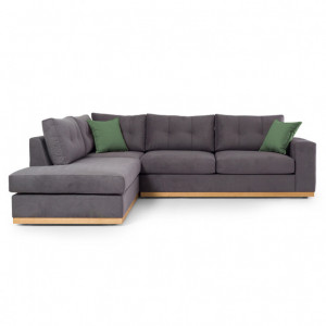 Coltar Dreapta Boston Gri Inchis - Natural 280x225x95 cm - Img 3