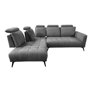 Coltar dreapta, cu perne ajustabile, Serkas, Gri, 268x213x100 cm - Img 5
