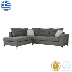 Coltar dreapta Montana tesatura gri si perne gri deschis 275x215x93 cm