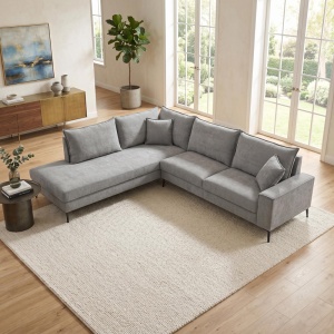 Coltar dreapta Zenqua, Gri, 291x233x90 cm