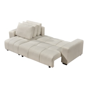 Coltar extensibil cu spatiu de depozitare Belda, Crem, 138x246x82 cm - Img 2