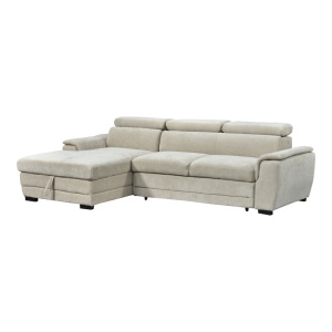 Coltar extensibil pe stanga cu spatiu de depozitare, Dreamora, Alb, 167x270x82 cm - Img 2