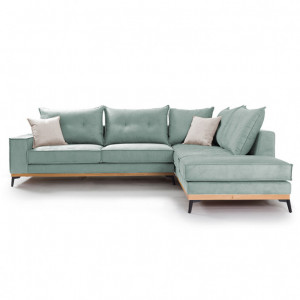 Coltar Stanga Luxury II Ciel - Crem - Negru 290x235x90 cm - Img 2