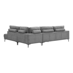 Coltar stanga Maliva, Gri, 280x210x100 cm - Img 6