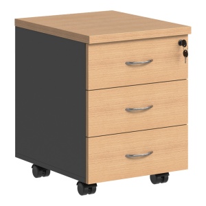 Comoda cu sertare pe roti Fesialo, Antracit, 39x47x52.5 cm